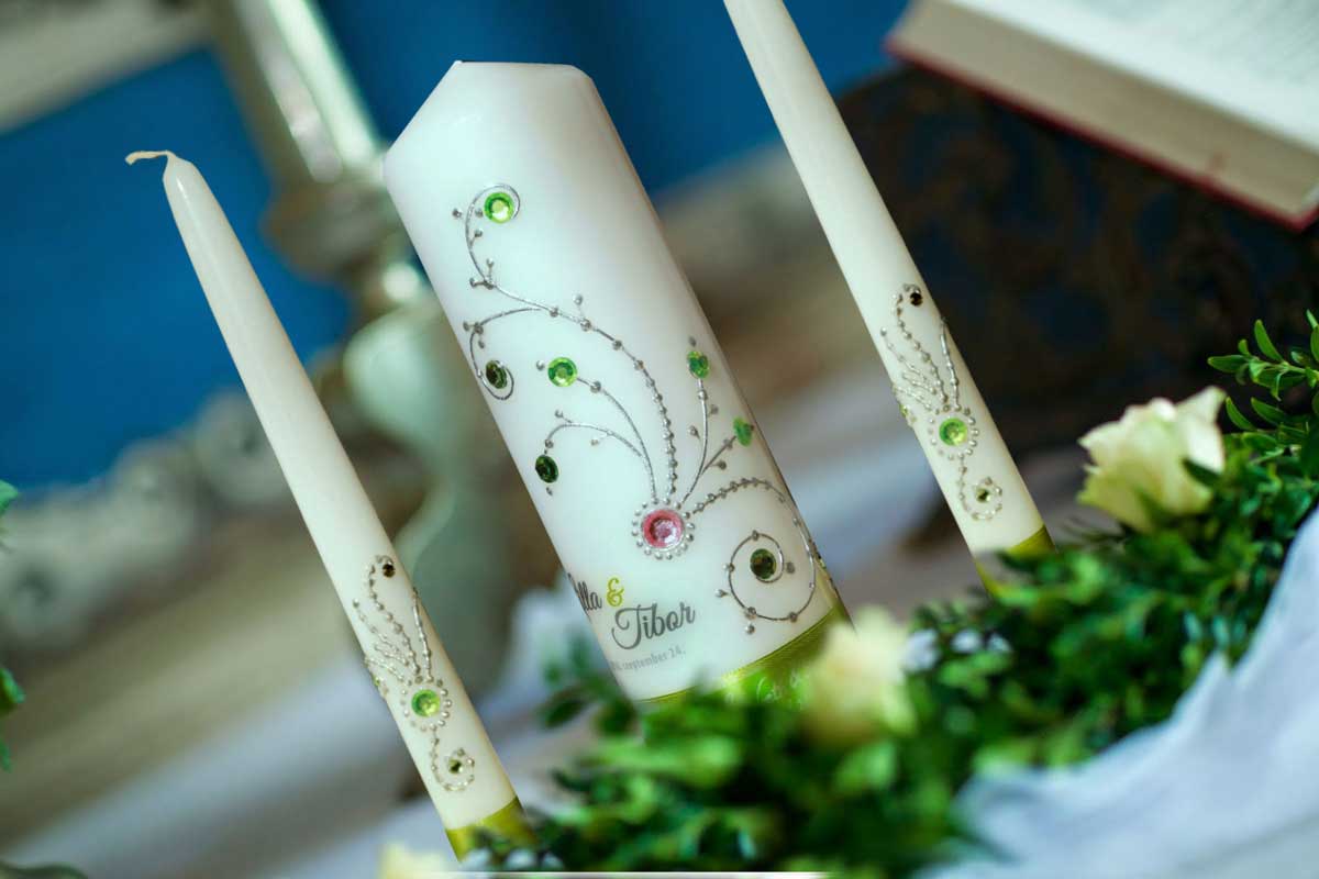kézműves esküvői gyertyák a Regina Kreatív Gyertyastúdiótól